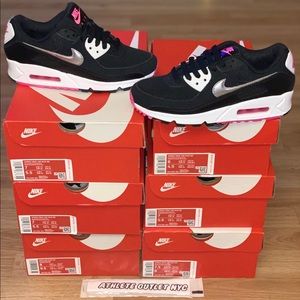 New Nike Airmax 90 Black Pink White Womens 7 Shoe